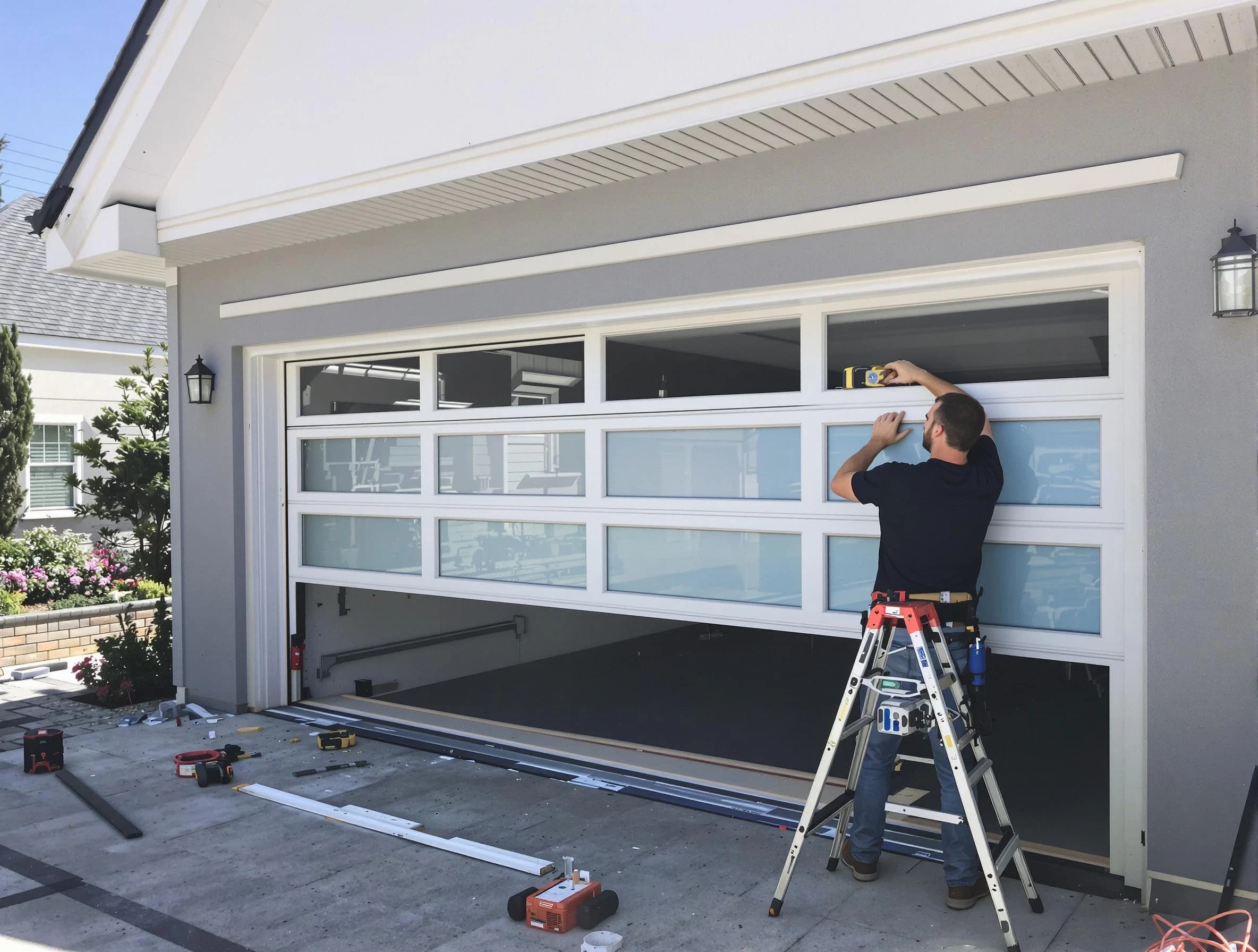 Concord Garage Door Repair team performing garage door replacement in Concord