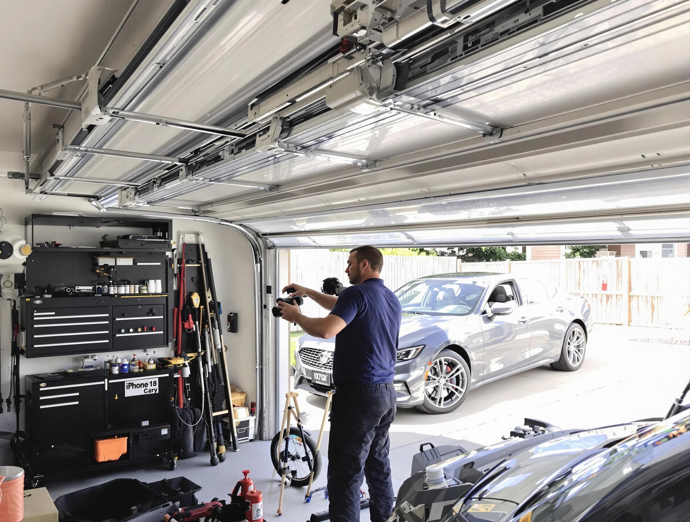 Concord Garage Door Repair technician fixing noisy garage door in Concord