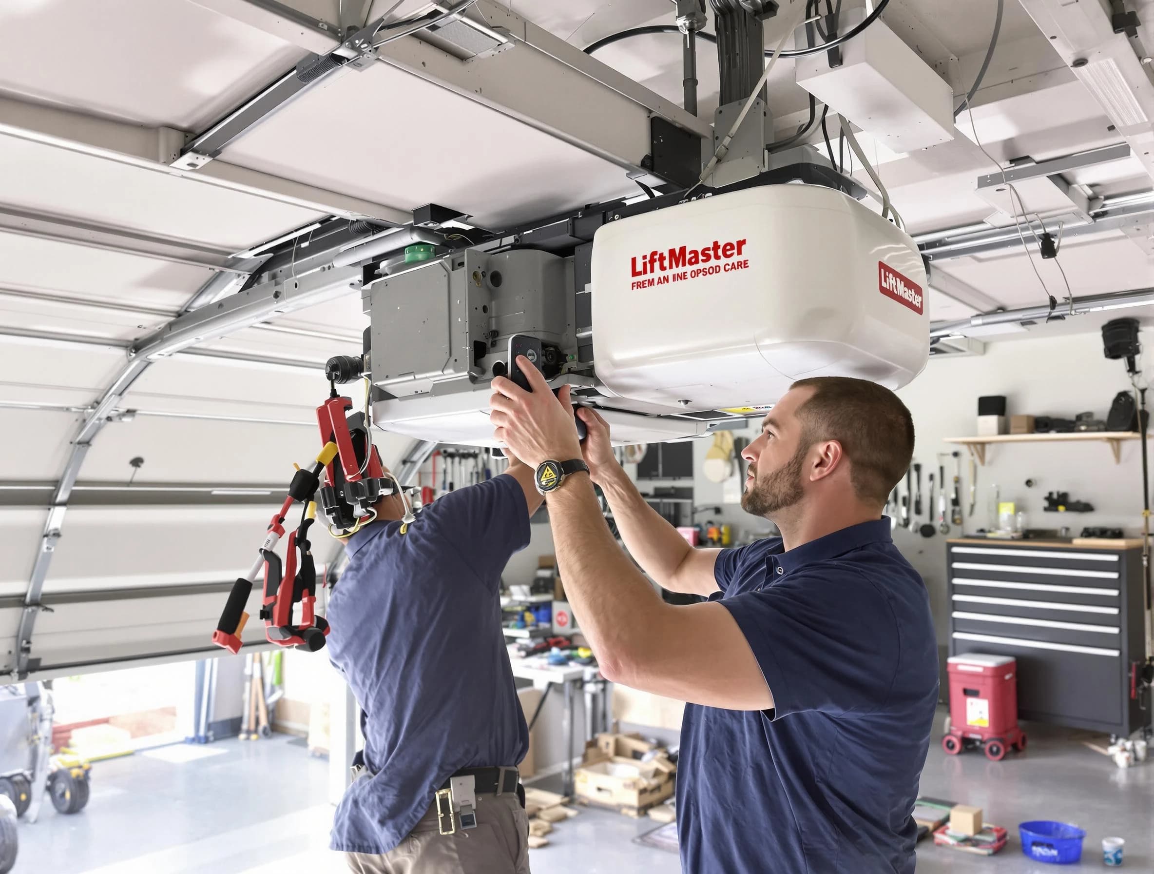 Concord Garage Door Repair technician performing advanced diagnostics on garage opener in Concord