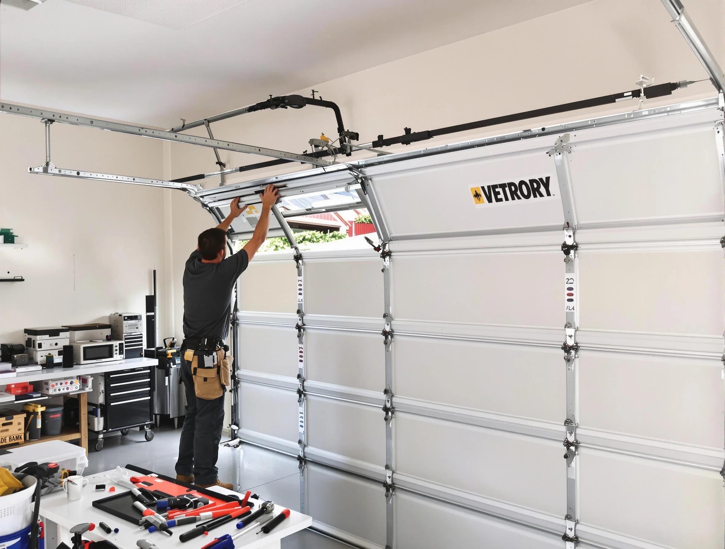 Concord Garage Door Repair technician performing section replacement in Concord